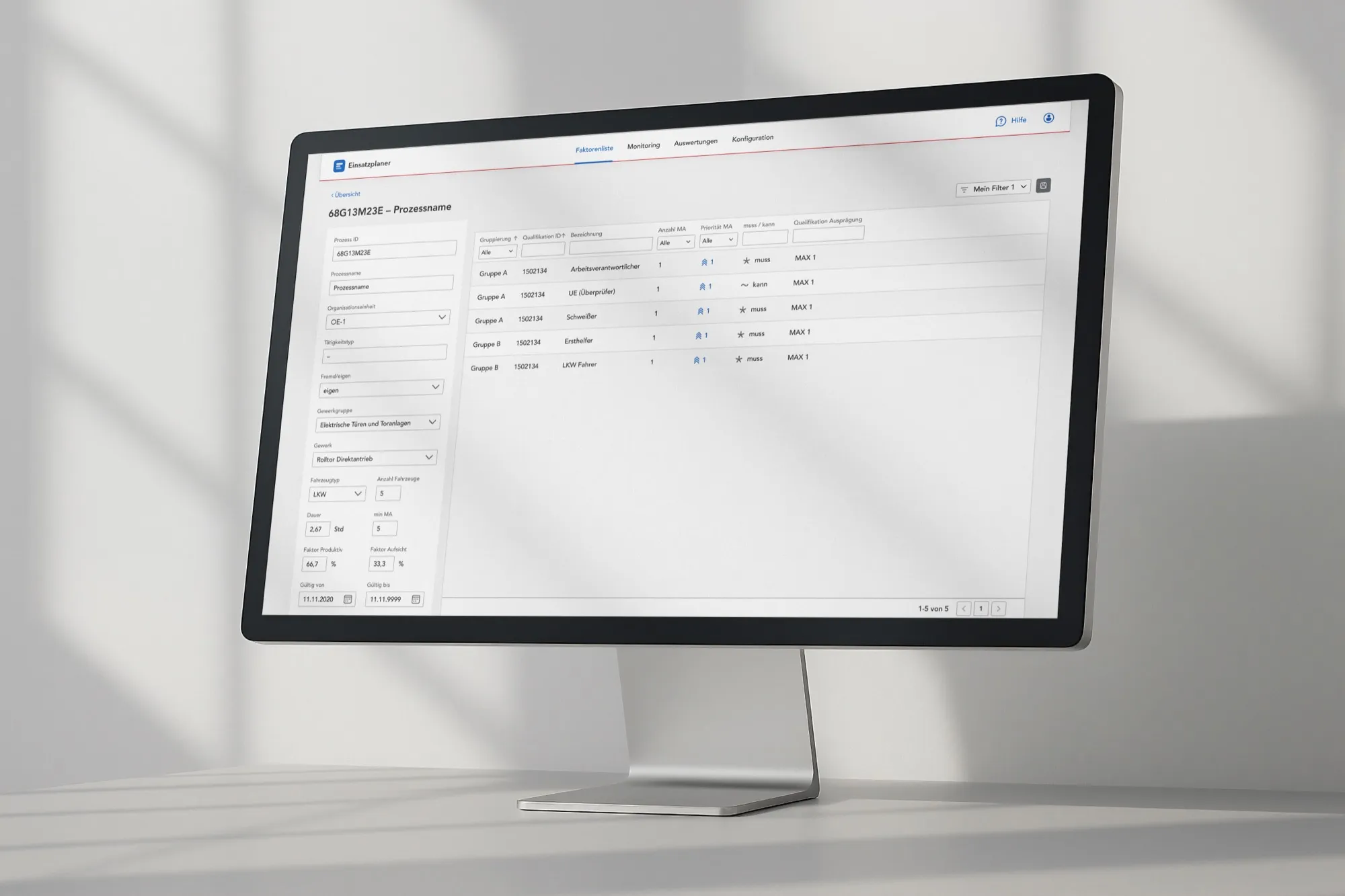 Process details in the workforce planner: qualifications and staffing requirements following a shared domain logic